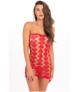 Robe motif cœur en résille rouge 